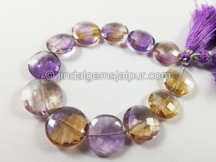 Ametrine Far Faceted Coin Beads